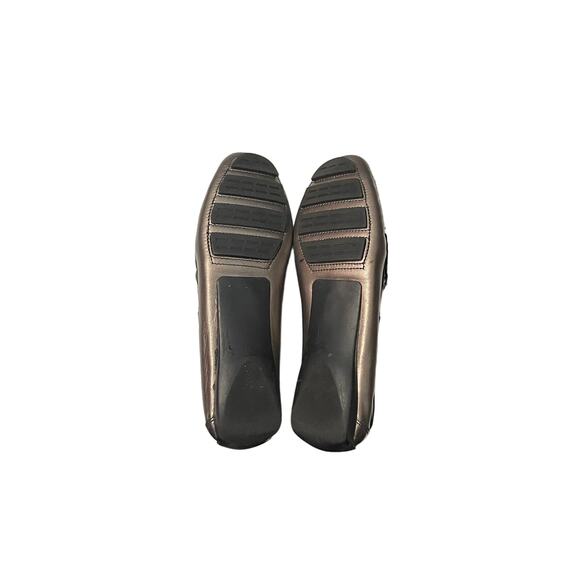 VANELI Matte Gold Driving Mocs Loafers Genuine Leather Styled in Italy Size 7.5 - Picture 10 of 13
